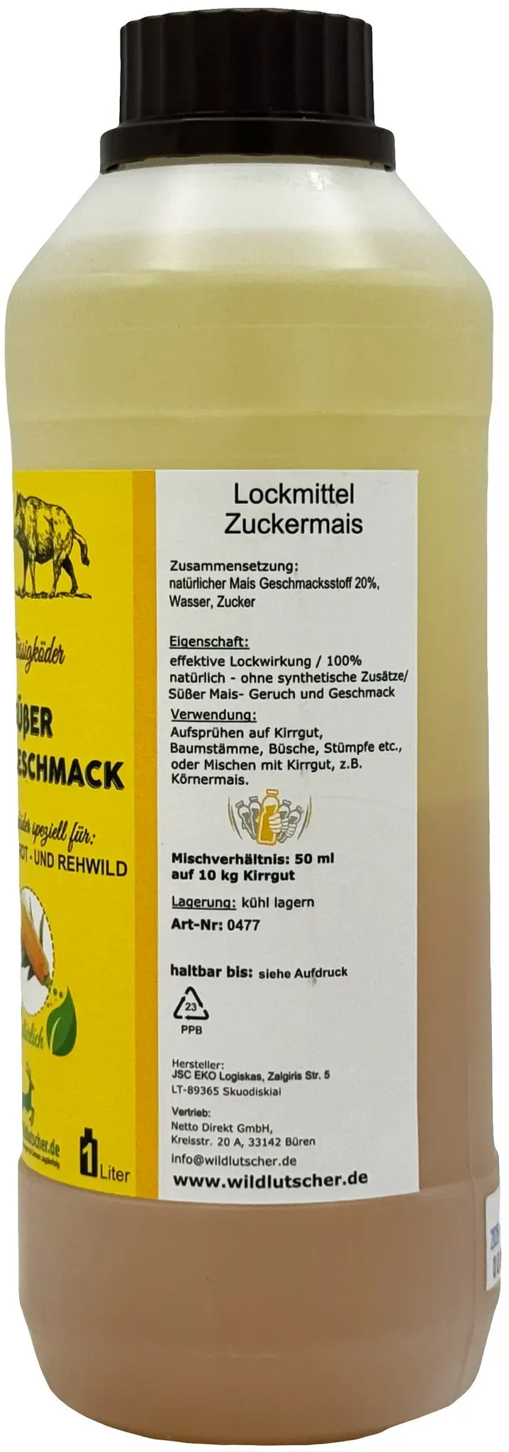 Wildlutscher Flüssigköder Süßer Maissirup