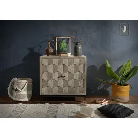 MASSIVMOEBEL24.DE Kommode Mango 86x46x86 grau lackiert STILMÖBEL #108