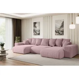 altdecor Ecksofa Cord 6-Sitzer Rosa