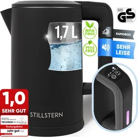 STILLSTERN Wasserkocher Temperatureinstellung [1,7L | 40-55-70-85-100°C], 12 Std. Warmhalten, Präzisionsausguss aus Edelstahl, Anti-Fingerprint, Schnelles Aufheizen [2200W], Leise,