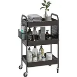 Homcom Küchenwagen schwarz Edelstahl B/H/L: ca. 30,5x53,5x75 cm - Schwarz
