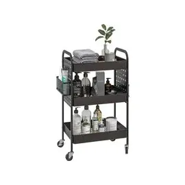 Homcom Küchenwagen schwarz Edelstahl B/H/L: ca. 30,5x53,5x75 cm - Schwarz
