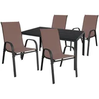 Mojawo Gartengarnitur 5-tlg. Anthrazit/Grau/Braun
