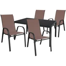 Mojawo Gartengarnitur 5-tlg. Anthrazit/Grau/Braun