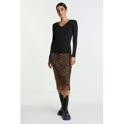 Langarmshirt, mit femininen V-Neck, Gr. S, black, , 57380066-S