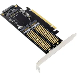 InLine PCIe Karte x16 zu 2x M.2 1x mSATA