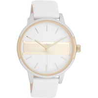 OOZOO Quarzuhr Oozoo Damen Armbanduhr Timepieces Analog, (Analoguhr), Damenuhr rund, groß (ca. 42mm) Lederarmband, Fashion-Style weiß