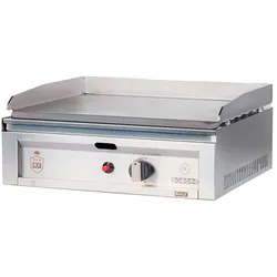 Romux® Gas Grillplatte aus Edelstahl 50 cm Tischgerät mit 4 mm glatter Grillfläche für schnelles Aufheizen mit Thermoelement CE