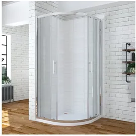 AQUABATOS Runddusche mit Schiebetür 90 x 90 cm Silber matt/ESG 90x90x185cm