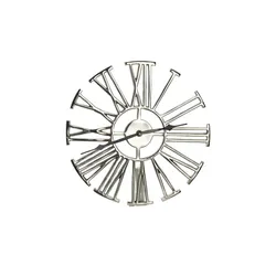 Wanduhr , silber , Aluminium , Maße (cm): H: 1  Ø: 41