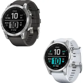 Garmin fenix 7S Standard silber mit steinweissem Armband