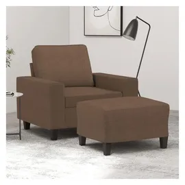 vidaXL Sessel mit Hocker Stoff 50,6 x 80 x 63,2 cm Braun