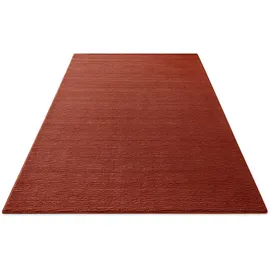 WECON HOME Teppich Castello ONE, rechteckig, Höhe: 7 mm, Schurwolle, Kurzflor mit Hoch-Tief-Effekt, Wohnzimmer, Streifenmuster rot 200 cm x 300 cm x 7 mm