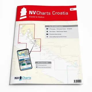 NV Atlas Croatia HR 1 mit App Lizenz - Seekarte Kroatien - Triest bis Vodice mit Pula, Rijeka und Zadar