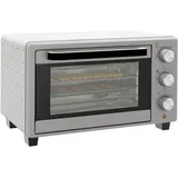 Minibackofen, 21 L Toasterofen Mit 1 Drahtgestell Und 1 Backblech, 3 Kochmodi, 100 °c-230 °c, Edelstahl, Glas, Silber