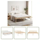 The Living Store Seniorenbett 180x200 cm Massivholz Kiefer - Braun