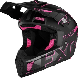 FXR Clutch Evo 2023 Snowmobil Helm, schwarz-pink, Größe XS für Männer
