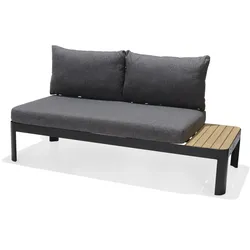 ScanCom Portals 2-sitzer Sofa Aluminium / Teak - Batman-Schwarz