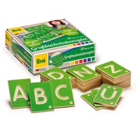 Erzi 42012 Lernspiel Großbuchstaben aus Holz, Lernmaterial, Kreativität