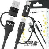 wozinsky USB-C auf USB-A 1 m Schwarz