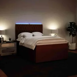 vidaXL Boxspringbett mit Matratze Rosa 140x200 cm Samt