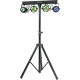 Ibiza - DJLIGHT60 - Lichtständer mit 2 PAR RGBB & 2 MOON FOWER RGBBBA Scheinwerfern - 4-in-1 LED Pack