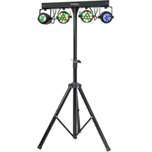 Ibiza - DJLIGHT60 - Lichtständer mit 2 PAR RGBB & 2 MOON FOWER RGBBBA Scheinwerfern - 4-in-1 LED Pack
