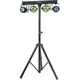 Ibiza - DJLIGHT60 - Lichtständer mit 2 PAR RGBB & 2 MOON FOWER RGBBBA Scheinwerfern - 4-in-1 LED Pack