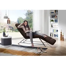 W.Schillig Relaxliege daily dreams Leder/Polyester 75 x 91 x 170 cm Braun mit Kissen