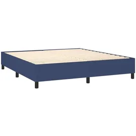 vidaXL Boxspringbett mit Matratze & LED Blau 180x200 cm Stoff