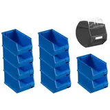 Proregal SparSet 10x Blaue Sichtlagerbox 3,0 mit Abdeckung HxBxT 125 x 145 x 235 cm 28 Liter Sichtlagerbehälter