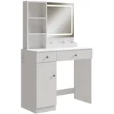 Vicco Schminktisch Silvia 90 cm mit LED-Spiegel