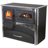 DanDiBo Ambiente Kaminofen mit Backfach und Herdplatte ABC Concept 2 Air Rechts Holzofen 11,6 kW Kamin Ofen Holz Werkstattofen Schwedenofen Hüttenofen Heizofen Holzofen