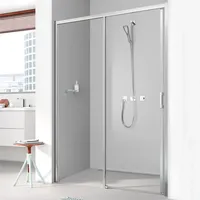 Kermi Liga Duschtür Schiebetür links 121-126 x 200 cm silber ESG klar LID2L12520VAK