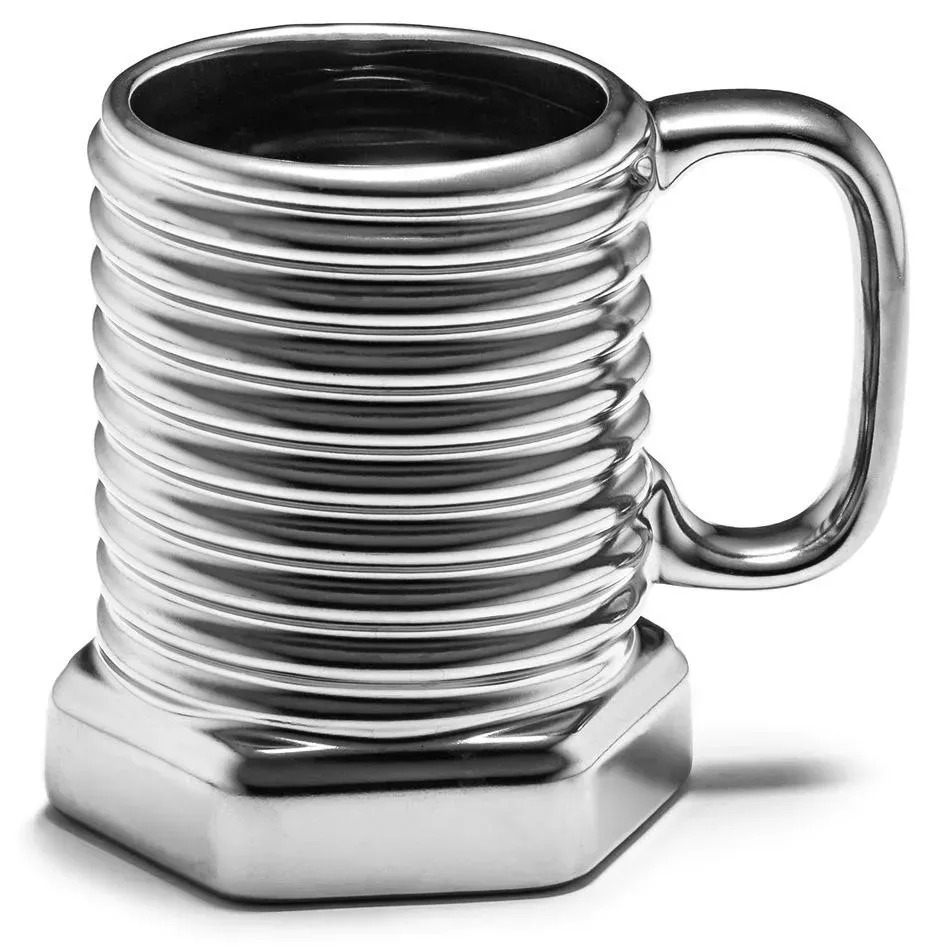 Gadget Master Schrauben-Tasse, spülmaschinenfest, 360 ml, Silber