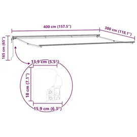 vidaXL Markisenrahmen 4 x 3 m grau