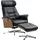 Homcom Relaxsessel mit Hocker Kunstleder 150 x 100 x 80 cm Schwarz drehbar mit Liegefunktion