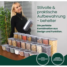 uandu Vorratsdosen mit Deckel Luftdicht Set, BPA frei, Aufbewahrungsbox Küche, Vorratsdosen-Sets, Vorratsdose Küchenorganizer, Vorrats... - Weiß