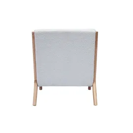 miliboo Sessel DERRY Bouclé 70 x 80 x 80 cm Weiß mit Kissen
