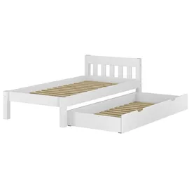 Erst-Holz Modernes Einzelbett 90 x 200 cm Weiß