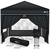 tillvex Pavillon Gartenpavillon 3x3m Wasserdicht Gartenzelt Pop Up, Wasserdicht, höhenverstellbar, UV Schutz 50+, inkl. Tasche