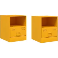 VidaXL Nachttische 2 Stk. Senfgelb 34,5x39x44 cm Stahl