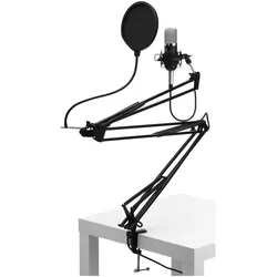 Pronomic CM-22 Radioshow Bundle inkl. Popschutz schwarz & Mikrofonarm
