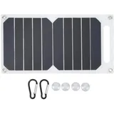10W Solarpanel Ladegerät, Monokristallines Silizium, Slim Design, Tragbare Solarpanel für Wanderreisen für Handy -Camping -Wanderungen, mit 2 Karabinern, 4 Saugnäpfeln