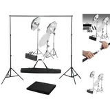 vidaXL Fotostudio-Set mit Lampen und Hintergrundsystem