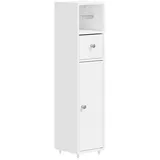 SoBuy Badezimmerschrank mit Rollenhalter Toilettenschrank Nischenregal 20x85x20cm Weiß BZR219-W (20 x 20 x 85 cm,
