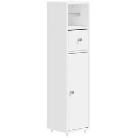 SoBuy Badezimmerschrank mit Toilettenpapierhalter BZR219-W