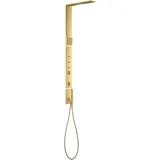 Hansgrohe AXOR ShowerComposition Duschpaneel, Thermostat, Kopfbrause 110/220, Schulterbrause, inklusive Zubehör, 12595950, Farbe: Brushed Brass