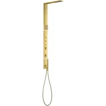 Hansgrohe AXOR ShowerComposition Duschpaneel, Thermostat, Kopfbrause 110/220, Schulterbrause, inklusive Zubehör, 12595950, Farbe: Brushed Brass