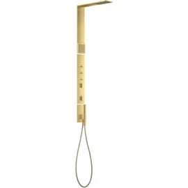 Hansgrohe AXOR ShowerComposition Duschpaneel, Thermostat, Kopfbrause 110/220, Schulterbrause, inklusive Zubehör, 12595950, Farbe: Brushed Brass